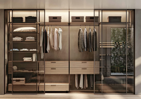 open concept wardrobe/cabinet with glass door